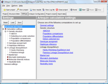 Arlequin settings